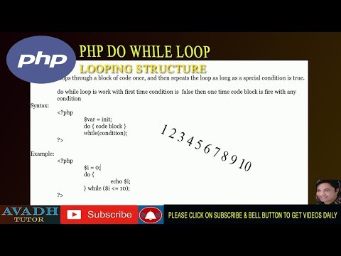 do while loop in php | php looping structure | php tutorial | avadh tutor