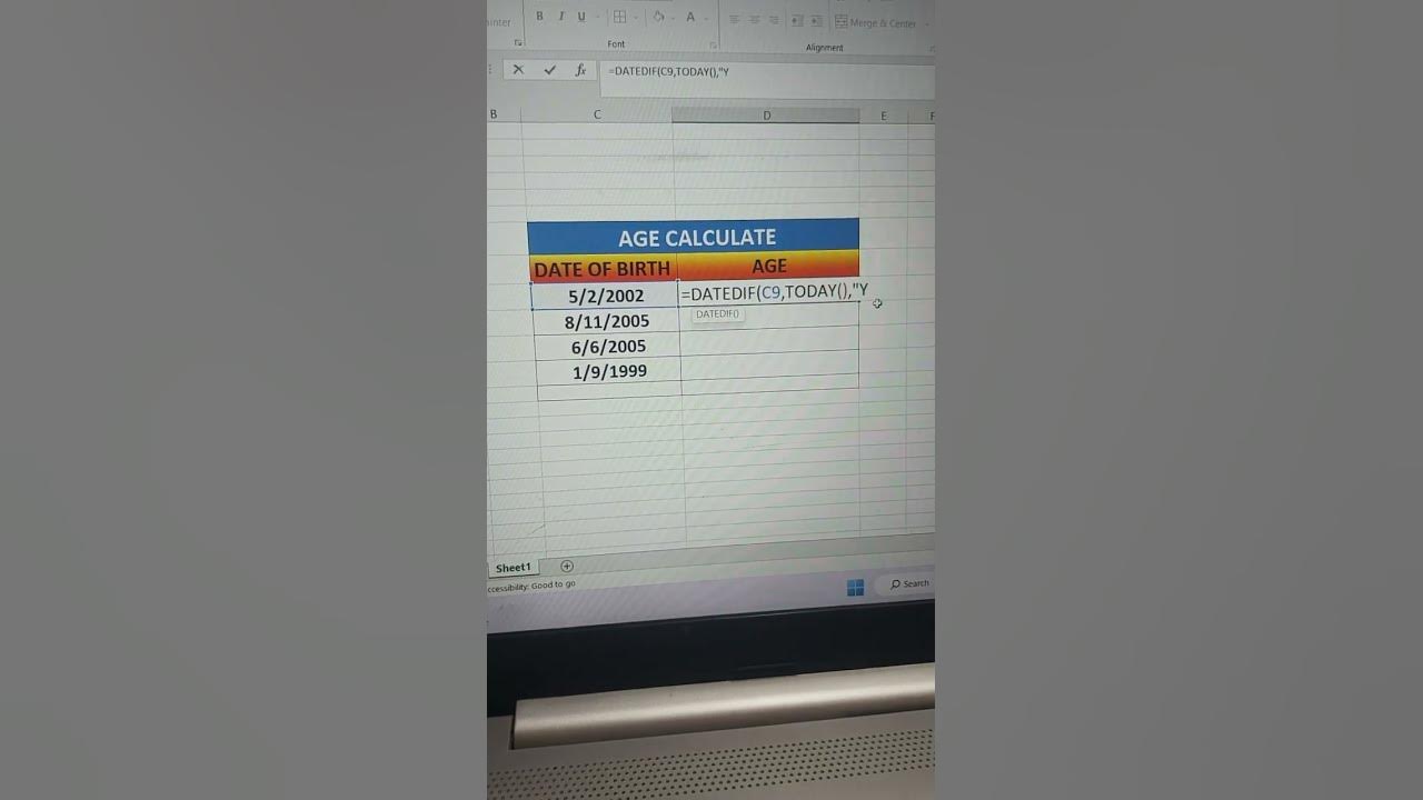  date of birth calculate in excel how to calculate date of birth in 
