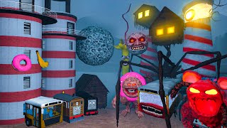 EVERYTHING TURNED INTO MONSTERS | HOUSE HEAD, BANANA MONSTER, TRAIN MONSTER, LIGHTHOUSE