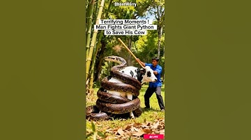 Terrifying Moments! Man Fights Giant Python to Save His Cow