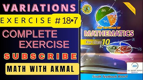 Exercise 18.7 all Questions unit 18 variation #classX #newmathematicsbook #sindhboard #mathwithakmal