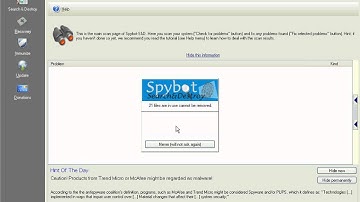 Howto install and scan Spybot Search and destory