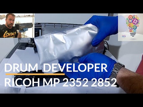 Replacing drum developer Ricoh MP2352 MP2852 MP3352 MP3053 MP3353 Tutorial