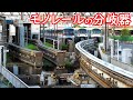 東京モノレールの分岐器【昭和島車両基地】Monorail track switching of Tokyo Monorail