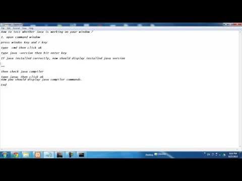 How to test whether Java is working on your window 7