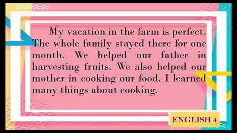 Recognize the Parts of a Simple Paragraph | English 4 | MELC-BASED