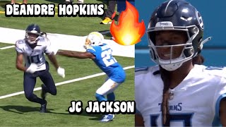 DeAndre Hopkins ‘TESTED’ JC Jackson 🔥😳 (WR Vs CB) Chargers Vs Titans 2023 highlights