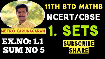 11th Std Ex.1.1(5) CBSE/NCERT Maths List all the elements of the following sets