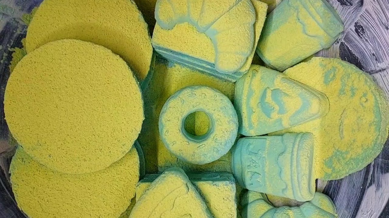 Holi powder on soft, crispy chalk 💛Gymchalk Asmr 💛