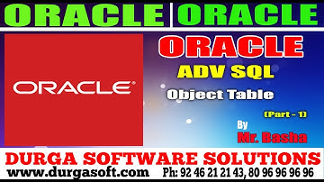 Oracle Tutorial || Online Training ||Adv Sql | Object Table Part - 1 by basha