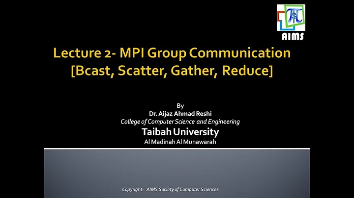 Lecture 2  MPI Group Communications Bcast, Scatter, Gather, Reduce   Part 1