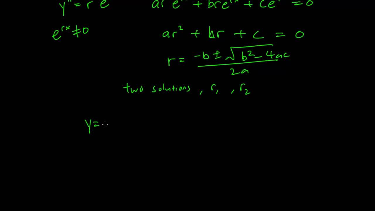 3.1 2nd order linear homogeneous ODEs with constant coefficients - YouTube