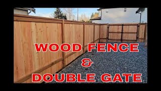 Cap & Trim Wood Fence With Double AdjustAGate Kit Frame