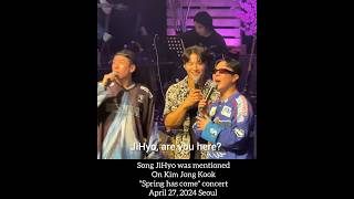 Song JiHyo was mentioned on Kim JongKook concert recently. SA shipper brothers.