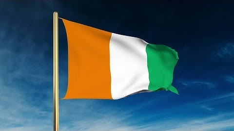 4K Ivory Coast flag slider style. Waving in the wind with cloud background animation Stock video