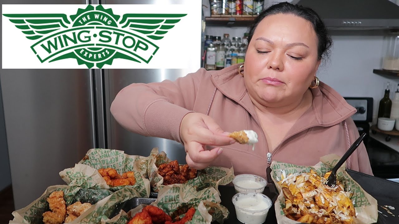 WingStop Atomic, Mango Habanero, Garlic Parmesan, Original Hot Boneless Wings Mukbang