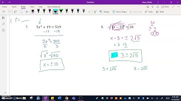 9.4 Solving Quadratic Equations with Square Roots