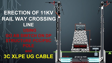 11KV LINE ERECTION UNDER RAILWAY: PSC/PCC DP STRUCTURE WITH UG XLPE CABLE UNDER RAILWAY