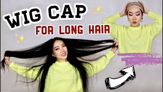 HOW TO PUT ON A WIG CAP FOR LONG HAIR! Wig cap tutorial | Wig 101| MaiAnh Nguyen
