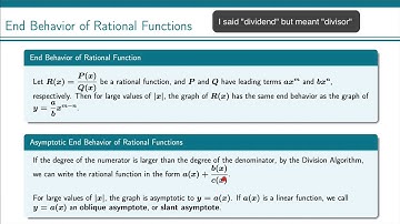 End Behavior of a Rational Function