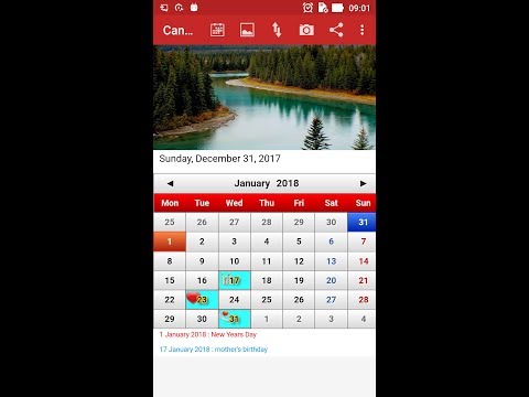 Canada Calendar 2018