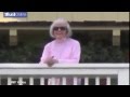 Doris Day Waving from her home in Carmel, CA to fans singing her a Happy 90th Birthday