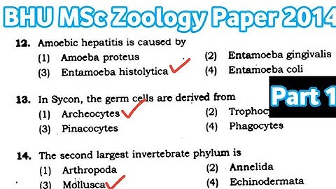 BHU msc zoology entrance paper 2014 || msc entrance exam || msc zoology solved paper || Part (1)