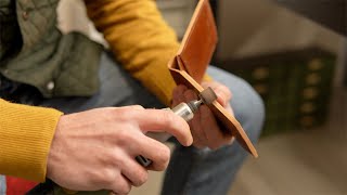 ASMR Leather Crafting: From Scratch to Handmade Wallet | Vegetable-Tanned Leather Technique