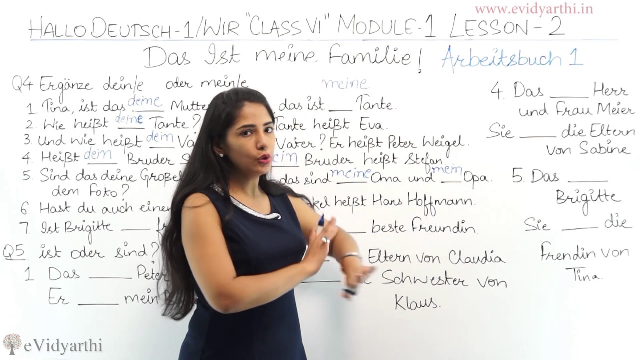 Q 4& Q 5- Das Ist Meine Familie - Class 6 Hallo Deutsch (Learn German