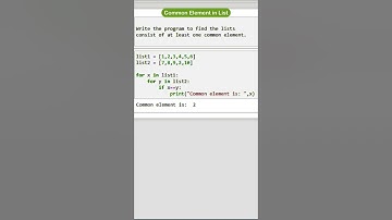 Common elements in list | python programing | #learning #pythonbeginner #shorts