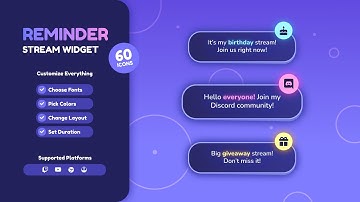 Cute Twitch Reminder Popup Widget for StreamElements & OBS Studio