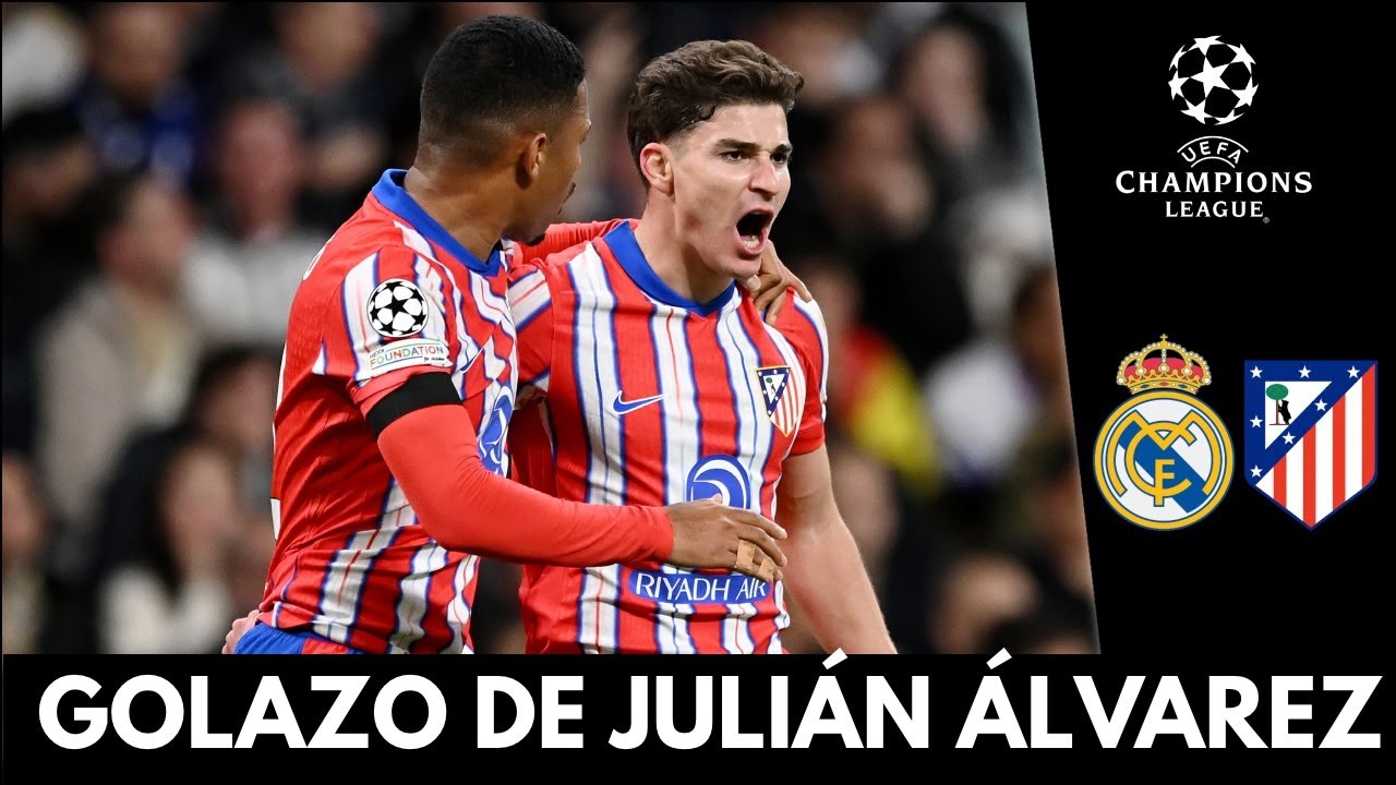 GOLAZO DE JULIÁN ÁLVAREZ para empatar el DERBI entre REAL MADRID y ...