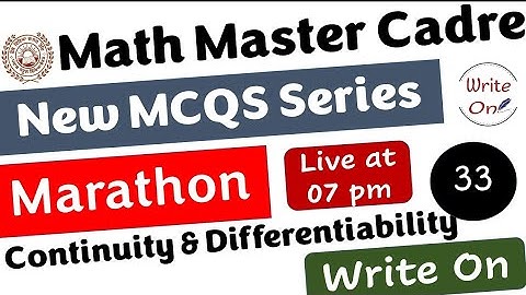 Math Master Cadre|Continuity&Differentiation| Most Important MCQs |Ch-5|New Classes|Deeply Explained