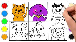 COULEUR une Animaux de la ferme Coloriage apprendre à dessiner - Animals | Planète coloriage