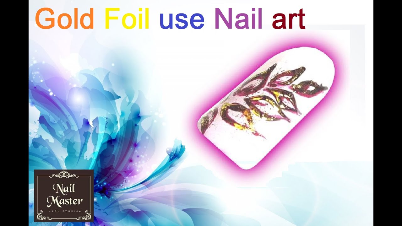 Very Easy Gold foil nail art tutorial - Очень красивый и простой дизайн с золотой фольгой