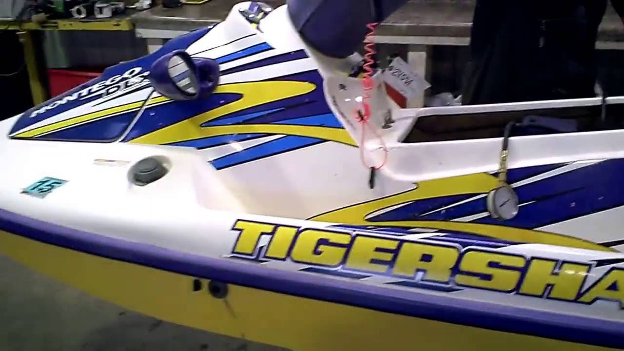 LOT 2459A 1997 Tigershark Montego 640 Engine Compression Test - YouTube