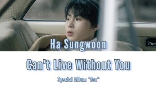 Ha Sungwoon (하성운) - Cant Live Without You Lyrics Terjemahan (Han/Rom/Indo)