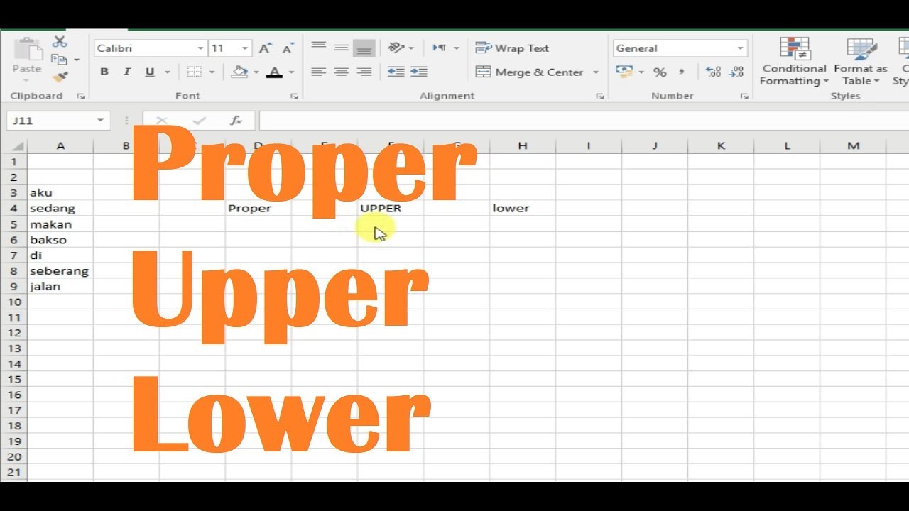 Belajar Excel Proper Upper dan Lower YouTube Belajar Excel Proper Upper dan Lower YouTube