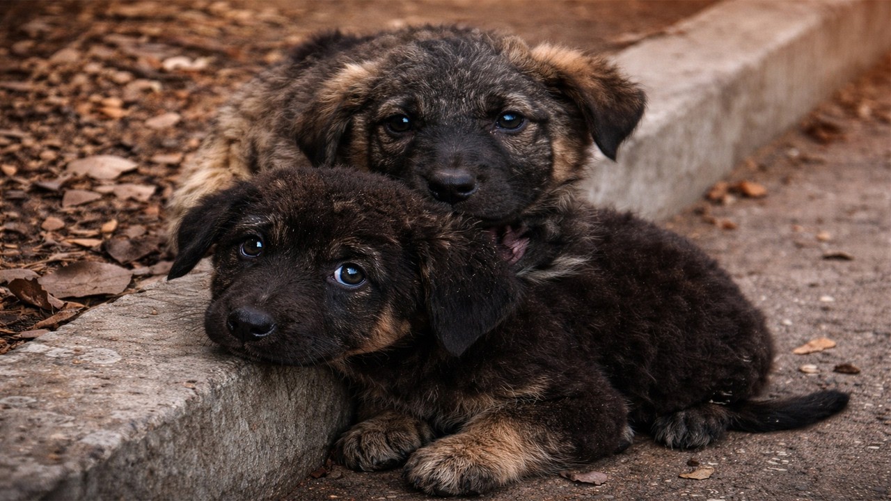 They Were Dumped on the Street — Two Crying Puppies Begged for Love and a Miracle Came
