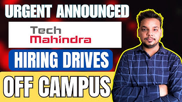 Tech Mahindra New Role Hiring Announced | Off Campus Hiring drive for Freshers | IT Jobs | Hiring