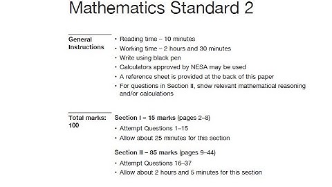2020 Standard Mathematics HSC | 100% Worked Solutions