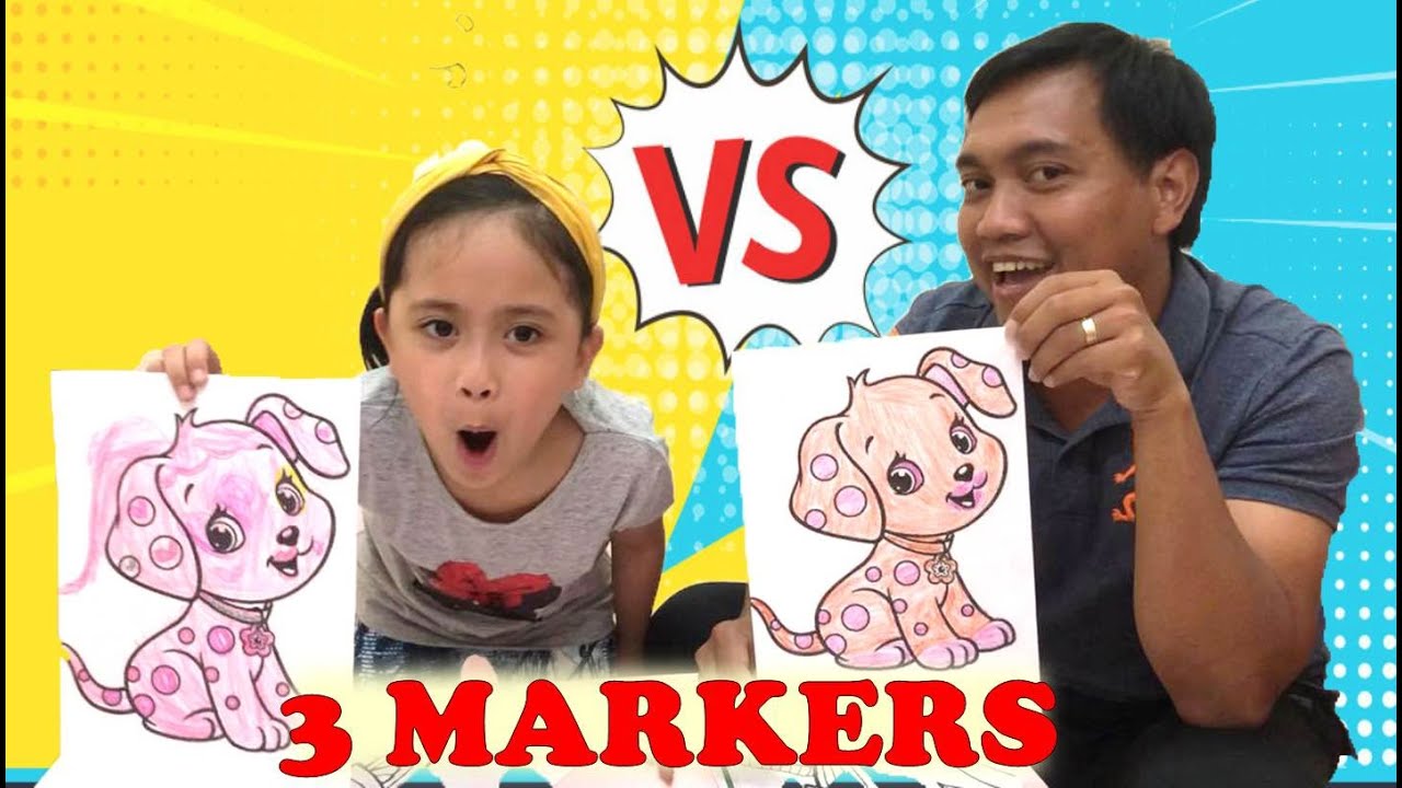3 Marker Challenge With Elah VS Dad