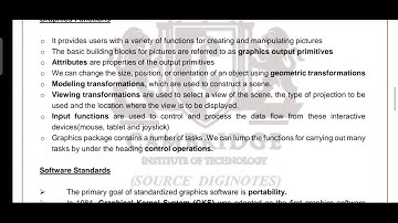 18CS62, 15/17CS62 CG Mod 1 - 6 Graphics functions