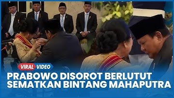 Prabowo Disorot Berlutut Sematkan Bintang Mahaputra pada Adik Ibu Tien Soeharto