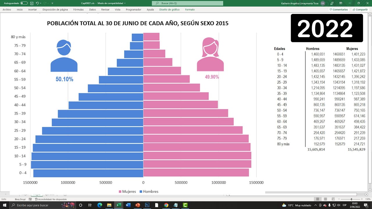 Cómo crear una PIRÁMIDE POBLACIONAL en EXCEL - YouTube