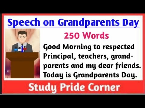 Grandparents Day Speech | Speech on Grandparents Day in English | Speech on Grandparents