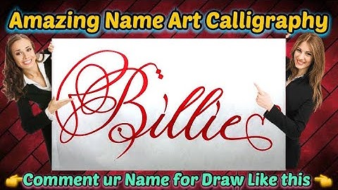 Billie Name Signature Calligraphy Status | How to Draw, Cursive Calligraphy with Cut Marker