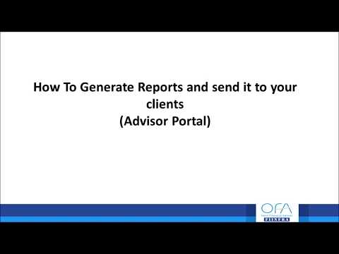 How to send reports to your clients through Advisor portal