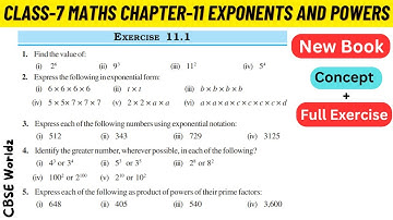 Class 7 Maths Chapter 11 Exponents and Powers NCERT Exercise 11.1 Full Solved #class7maths