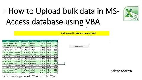 How to Upload bulk data in MS-Access database using VBA